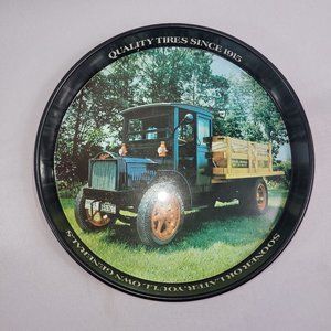 General Tire Serving 12" Tray 1918 Packard Car Tin Metal Round Advertising Beer